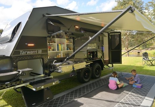 JAWA Off Road Campers Tarwarri 18ft Caravan exterior - external kitchen pantry