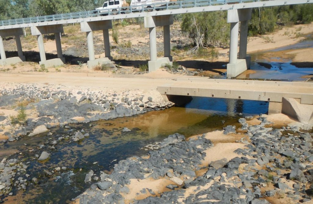 Einasleigh River old and new river crossing, detour from Gulf Developmental Road on way to Gulf of Carpentaria